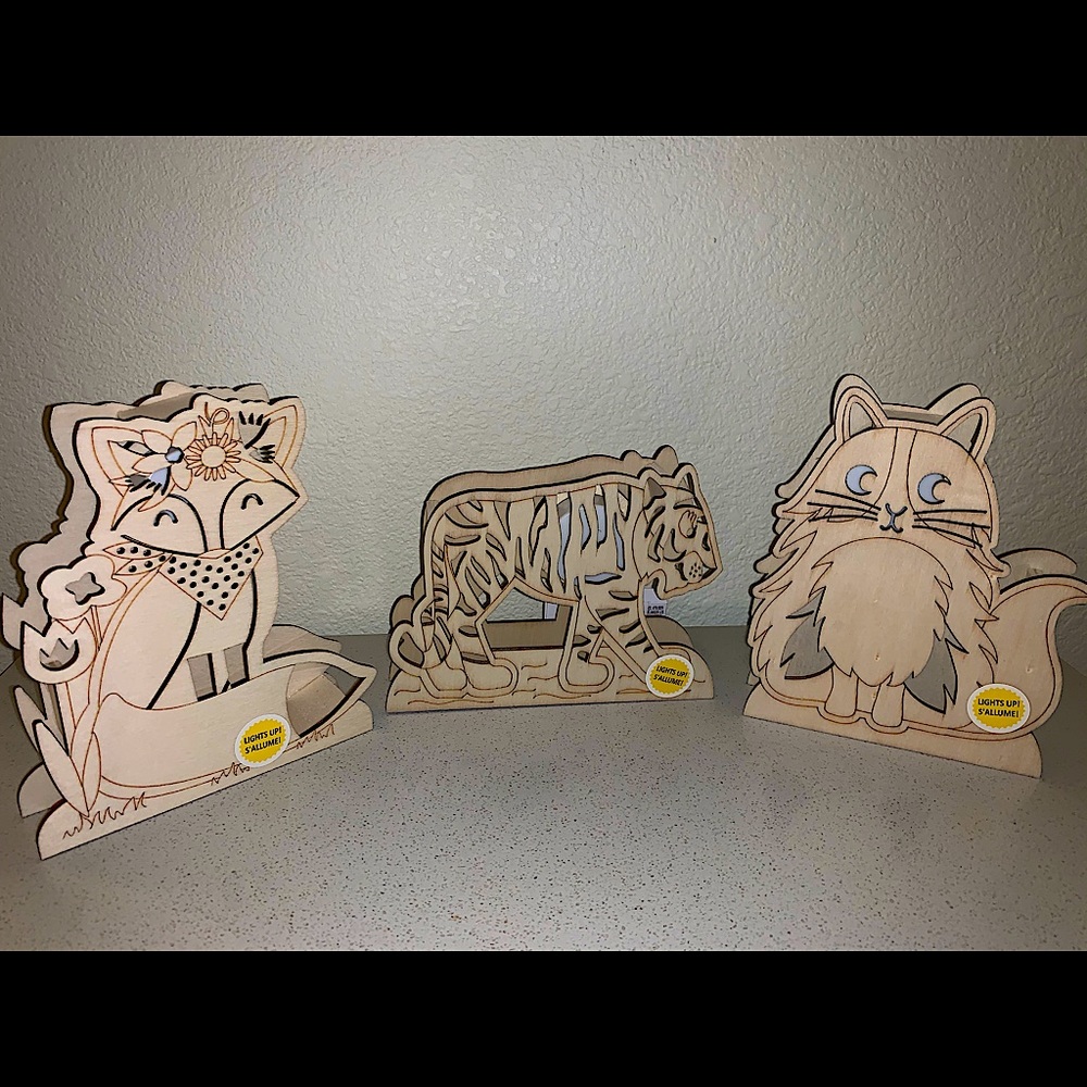DIY lights up wood paint set